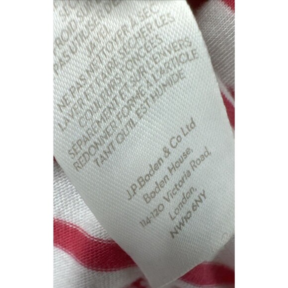 BODEN SZ 8 Dress Pink White Stripe Ruffle Sleeve Casual Rayon Modal Stretchy - Picture 10 of 13